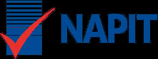 NAPIT logo with blue checkmark and horizontal lines on black background
